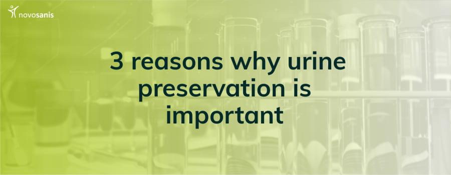 3 reasons why urine preservation is important